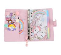 HOODANCOS Bloc de Notas Portátil de Dibujos Animados Unicornios, Cuaderno DIY de Hojas Sueltas, Álbum de Recortes para Estudiantes, Papel Suave y Cubierta Colorida, Adecuado para Diario