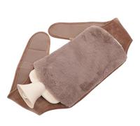 HOODANCOS Bolsa de Agua Caliente de Pvc con Felpa Suave y Cinturón para Proteger la Zona Lumbar, Capacidad Dos Tercios, Portátil y Práctica para Viajes y Escuela