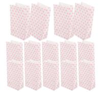 HOODANCOS Bolsa de Papel Kraft para Dulces y Galletas 25 Piezas Estampado de Lunares Rosa Bolsa de Papel para Recuerdos de Fiesta Adecuado para Regalos y Celebraciones
