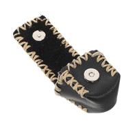 HOODANCOS Bolsa Porta Tiza para Billar Portátil de Cuero Negro, Estuche Compacto para Almacenamiento de Tizas de Piscina, Accesorio Funcional para Tacos de Billar, Adecuado para Sala