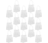 HOODANCOS Bolsa Transparente de PVC Asas y Cierre de Botón 24 Piezas Tamaño 15X16X7 CM para Regalos, Compras y Organización en Eventos