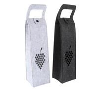HOODANCOS Bolsas para Vino de Fieltro 2 Piezas Gris Oscuro y Gris Claro, Bolsas Portátiles Asa y Cierre de Botón, Almacenamiento Delicado para Botellas, Uso en Bodas y Celebraciones