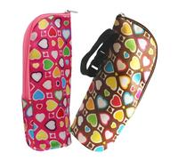 HOODANCOS Bolsas Térmicas para Biberones de Leche Portátiles, Funda Aislante 2 Unidades (1 Rosa Corazón 1 Marrón Corazón), Compatible Mayoría de Biberones, Mantiene Temperatura 3-4 Horas,