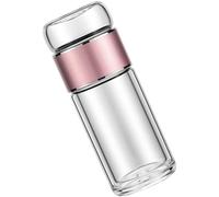 HOODANCOS Botella Infusora de Té Portátil para Mantener Bebidas Calientes o Frías en Casa o Bolso de Vidrio de 250ml Infusor para Hojas Sueltas, Diseño Elegante y Funcional