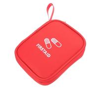 HOODANCOS Botiquín de Primeros Auxilios Pequeño Portátil, Bolsa de Almacenamiento de Medicamentos de Oxford Rojo, Apertura Amplia para Viaje, Camping, Senderismo y Uso Doméstico
