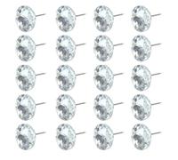 HOODANCOS Botones de Clavo de Cristal para Tapicería 16 Mm, Tachuelas Decorativas Plateadas, 100 Unidades para Cabeceros, Muebles y Manualidades DIY