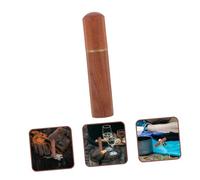 HOODANCOS Caja De Cerillas De Madera Vintage Tubular Para Camping y Supervivencia, Contenedor Compacto Tapa De Madera De Flor De Peral, Organizador Portátil Para Almacenamiento De Fósforos Exteriores