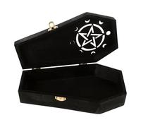 HOODANCOS Caja de Madera Forma de Ataúd para Guardar Anillos Joyas y Aperitivos Organizador de Joyería Pequeño Caja de Ataúd para Collar Soporte de Anillo
