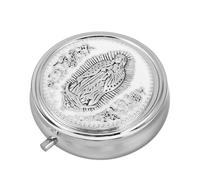 HOODANCOS Caja de Metal para Rosario Católico Decoración de Rosas, Estuche para Almacenamiento de Cuentas de Oración y Joyero Religioso, Adecuado para Recuerdos Cristianos y Uso
