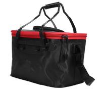 HOODANCOS Caja de Pesca Plegable Multifunción de Eva de 40cm, Negra | Tanque para Peces Vivos, Compacto para Guardar, Resistente a Fugas Desgaste, sin Olor, para Pesca y Camping