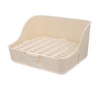 HOODANCOS Caja Inodoro Esquinero para Conejos y Animales Pequeños Bandeja de Orina Plástica con Rejilla Filtrante Entrenador Higiénico para Conejitos Cobayas y Chinchillas Diseño Duradero y