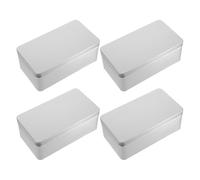 HOODANCOS Caja Metálica Rectangular de Hojalata 18X98X65 CM 4 Piezas Tapa Contenedor Vacío para Dulces Galletas Joyas y Manualidades Almacenamiento Portátil y Resistente