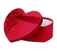 HOODANCOS Caja Obsequio para Bodas Forma de Corazón Roja Pequeña 230X175X90 MM de Papel Resistente Caja Vacía para Dulces y Recuerdos Lazo Decorativo Adecuado para San Valentín y Eventos