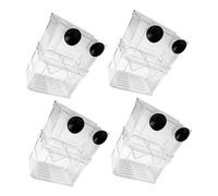 HOODANCOS Caja para Alevines de Peces 4 Piezas Incubadora Transparente de Doble Capa para Acuarios Tanque de Cría Función Auto Flotante para Betta Guppys y Peces