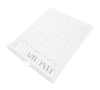 HOODANCOS Calendario de Pared Minimalista para Oficina y Aula, Papel Blanco, Gestión de Extendida de Enero 2025 a Junio 2026, Fácil Cambio de Página