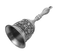 HOODANCOS Campana de Mano Metálica Estilo Retro Color Antiguo de Estaño Timbre Manual con Sonido Potente para Profesores Servicio Restaurantes y Meditación Campana Decorativa Versátil y