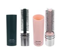 HOODANCOS Cepillo Redondo Compacto de Abs para Viaje Diseño Integrado y Función Dual para Peinar y Secar Cabello, Paquete de 2 Piezas Adecuado para Hombres y Mujeres