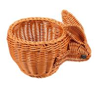 HOODANCOS Cesta de Almacenamiento Decorativa Forma de Conejo Tejida a Mano en Pp, Ligera y Portátil para Decoración Creativa Hogar y Habitación Infantil