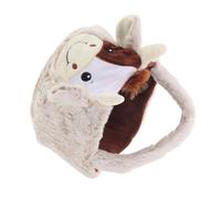 HOODANCOS Cesta de Pascua de Peluche con Diseño de Vaca, Asa Suave, Tamaño Pequeño, Bolsa, Adecuado para Búsqueda de Huevos, Almacenamiento de Dulces y Decoración Festiva de Primavera