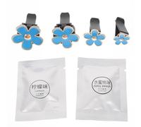 HOODANCOS Clips de Fragancia para Coche Diseño de Flores de Cinco Pétalos, Accesorio Metálico Decorativo para Ventilación de Aire, 4 Piezas para Decoración Femenina Coche
