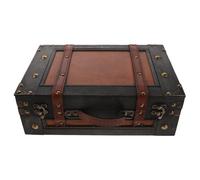 HOODANCOS Cofre de Madera Pequeño Vintage con Tapa Abatible Baúl Portátil Retro Gris para Almacenamiento y Organización de Recuerdos Caja Decorativa de Madera Adecuado para Hogar y