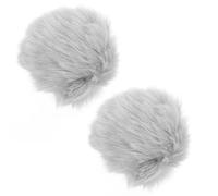 HOODANCOS Colas de Conejo Esponjosas 2 Piezas Gris Claro con Pinzas Accesorio Cosplay para Disfraz de Conejito Peluche Suave para Fiestas Carnavales y Eventos de Disfraces