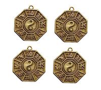 HOODANCOS Colgante de Latón Taoísta Trigramas Amuleto Vintage para Hombres Diseño Creativo Llaveros Decorativos para Feng Shui
