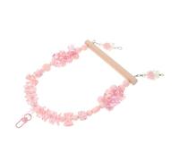 HOODANCOS Columpio para Pájaros con Perchero de Cuentas y Diseño de Lazo Rosa Juguete Colgante de Madera para Periquitos Cacatúas y Loros Accesorio para Jaulas Que Fomenta y Salud Oral