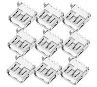 HOODANCOS Conector Usb Hembra De Enchufe 2.0 Horizontal 90 Grados Borde Enrollado y Cubierta Trasera, 100 Piezas Para Reemplazo De Puerto Usb Dispositivos Electrónicos y Proyectos Interiores