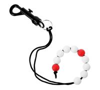 HOODANCOS Contador de Golpes de Golf Portátil Cadena de Cuentas Rojo y Blanco Accesorio Ligero de Plástico y Tela para Marcador de Puntuación Herramienta Práctica para Golfistas Campo