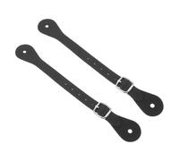 HOODANCOS Correas Ajustables para Espuelas de Montar a Caballo, 2 Piezas de Cuero Negro Resistente, Correas de Talón Duraderas para Botas Ecuestres, Equipo para Actividades de Equitación