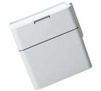 HOODANCOS Cubo de Basura Automático con Tapa para Baño y Cocina, Pequeño y Estrecho, con Cepillo para Inodoro Incluido, Adecuado para Espacios Reducidos y Organización Higiénica