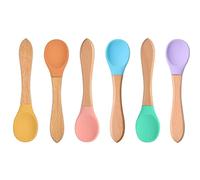 HOODANCOS Cucharas para Bebés de 6 Piezas Cucharas Prácticas para y Comer sin Productos Químicos Colores Brillantes para Alimentación