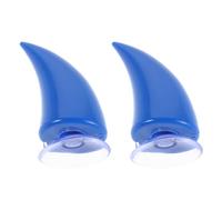 HOODANCOS Cuernos para Casco de Motocicleta Grandes Azules, 2 Piezas Decorativas Desmontables para Cascos de Moto, Bici y Esquí, Accesorios de Cuerno de Toro para Decoración