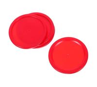 HOODANCOS Discos de Repuesto para Hockey de Aire Accesorios para Mesa de Juego de 50 Mm, 4 Piezas, Plástico Rojo y Empujadores Cómodos