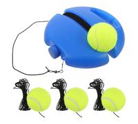 HOODANCOS Entrenador de Tenis Sistema de Cuerdas Elásticas y Base Redonda Azul, Incluye 4 Balones para Práctica Avanzada en Espacios Interiores y Exteriores