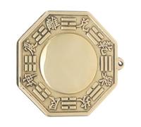 HOODANCOS Espejo Bagua Convexo de Latón 6.5 Cm Diámetro para Decoración de Pared Feng Shui, Pequeño Espejo Chino Tradicional para Sala, Estudio U Oficina, Refleja Energía Positiva y