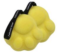 HOODANCOS Esponja de Ducha Exfoliante Grande 2 Piezas Amarillo Xl para Cuerpo y Espalda, Cepillo Natural de Celda de Abeja, Suave y Absorbente, Baño Diario para Piel Sensible