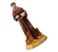 HOODANCOS Estatua de San Francisco de Asís en Resina Adorno Católico para Mesa Decoración de Sala de Estar Figura Religiosa Decorativa para Oficina y Hogar 1 Pieza