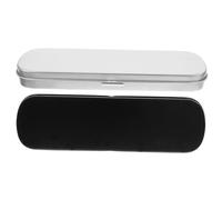 HOODANCOS Estuche Metálico para Lápices para Adolescentes 2 Unidades Negro y Plata Tapa Práctica Almacenamiento Escolar y Oficina Uso Diario