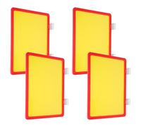 HOODANCOS Etiqueta Magnética para Estanterías A4 4 Piezas Marco Rojo y Bases Magnéticas Dobles Señal para Almacén Indicadora de Material Soporte Práctico para Supermercados