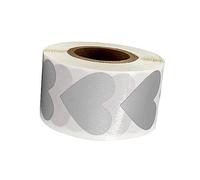 HOODANCOS Etiqueta para Raspar Plateada 100 Piezas Rollo Calcomanías Adhesivas Forma Manualidades para Fiestas