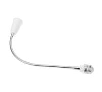 HOODANCOS Extensor de portalámparas E27, adaptador de portalámparas con tubo flexible, base de bombilla para bombillas LED y largas, iluminación decorativa, plástico y metal, blanco