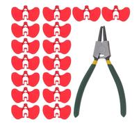 HOODANCOS Gafas Antipicaje para Pollos Grandes sin Clavo 50 Unidades Rojas con Pinza de Instalación para Aves de Corral, Protección contra Conflictos y Manejo en Granjas Agrícolas