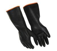 HOODANCOS Guantes de Trabajo de Seguridad Largos de Goma Negros Alta Durabilidad y Gran Resistencia para Mantenimiento Mecánico y Lavado de Coches
