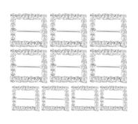 HOODANCOS Hebilla de Cinta Cuadrada Brillante Aleación 10 Piezas Tachuelas de Gemas de Imitación Adecuado para Manualidades DIY y Tarjetas de Boda