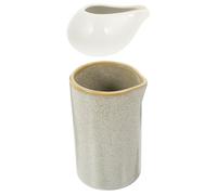 HOODANCOS Jarra de Cerámica para Leche y Salsa 2 Piezas, Dispensador de Jarabe y Café, Diseño Compacto Boquilla Redonda, Apta para Servir Leche, Salsa y Almíbar en Cocina y Cafetería