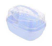 HOODANCOS Jaula De Seguridad para Hámster Transportín De Viaje Portátil, Plástico Duradero Color Azul Crema, Tamaño Clásico, para Mascotas Pequeñas y Hámsters, Uso En Exteriores y Transporte Seguro