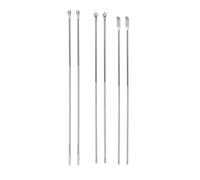 HOODANCOS Juego de 6 Palillos de Acero Inoxidable para Eliminar Cerumen, Cucharas y Herramientas Prácticas para Limpieza del Oído, Diseño Ergonómico, Portátil y Seguro para Uso Doméstico