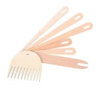 HOODANCOS Juego de 7 Piezas para Telar de Madera Lanzaderas, Agujas de Ojo Grande y Peine, Herramientas para Tapices Artesanales, Manualidades de Tejido y Costura, Accesorios para Proyectos